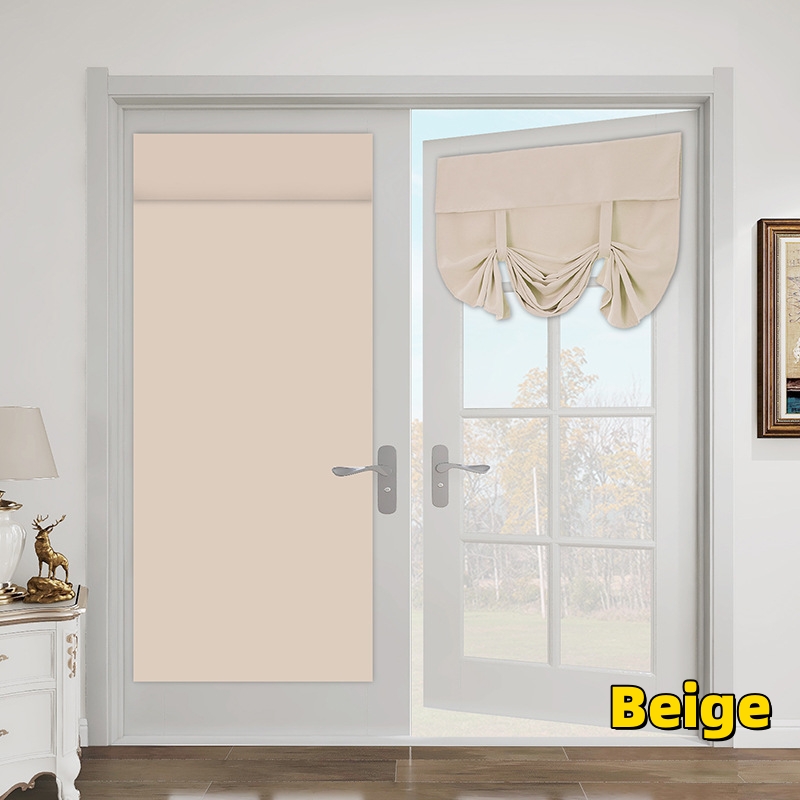 Door Curtains Blackout Self Stick Tie Up Shades Door Window Curtains Thermal Insulating Privacy Kitchen Living Room Curtains: Red