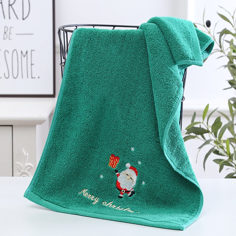 Xmas Hand Gezicht Handdoek Kerst Keuken Theedoek Rode Kerstman Nieuwjaar Thuis Handdoeken Badkamer Wassen Doek Man vrouw Gym: Green