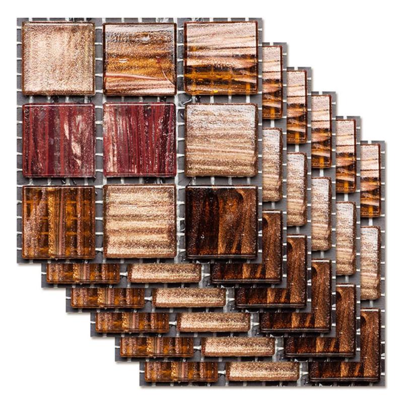 6pcs Tiles Stickers Self Moisture-proof Surface Covered with Film Adhesive Mosaic Kitchen Bathroom Waterproof Wallpaper