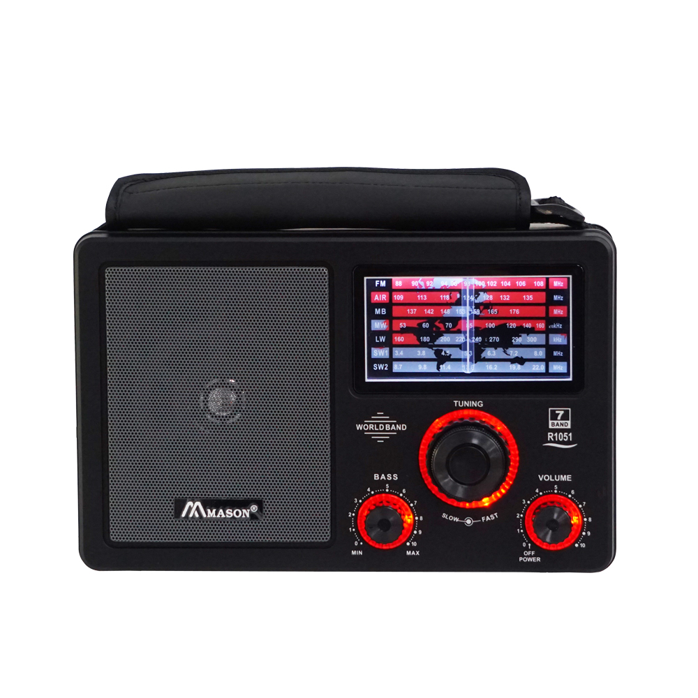 FM AIR MB MW LW SW1-2 7 Band Portable All Band Receiver AC or 4xD Battery Powered Analog Radio Large Knob