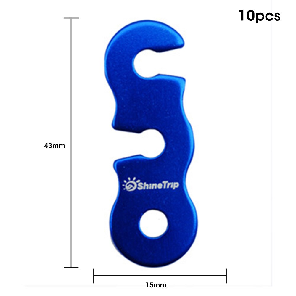 SHINETRIP 10Pcs Tent Tensioners Aluminum Alloy Rope Adjuster Buckle for Tent Camping Hiking Backpacking Outdoor Activity: Blue