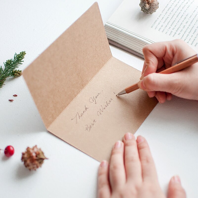 1pc Kraft paper Thanksgiving greeting card wedding invitations pop up cards thank you cards with envelopes supplie