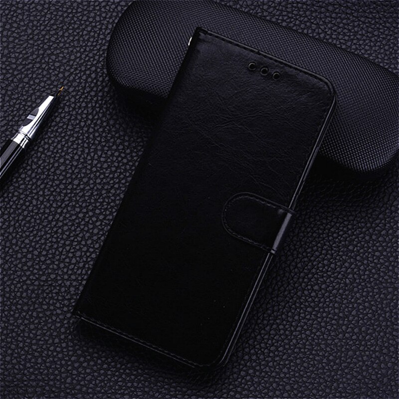 Leder Fall für Xiaomi Redmi 6 Zurück Abdeckung Brieftasche Flip Fall für Xiaomi Redmi 6 Redmi6 Fall für xiaomi redmi 6 Funda Coque: Black