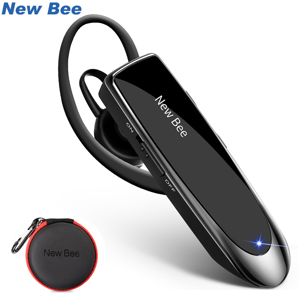 Bee Bluetooth Headset V5.0 Draadloze Handsfree Oortelefoon 24H Talking Headsets Met Ruisonderdrukking Microfoon Voor Iphone Xiaomi