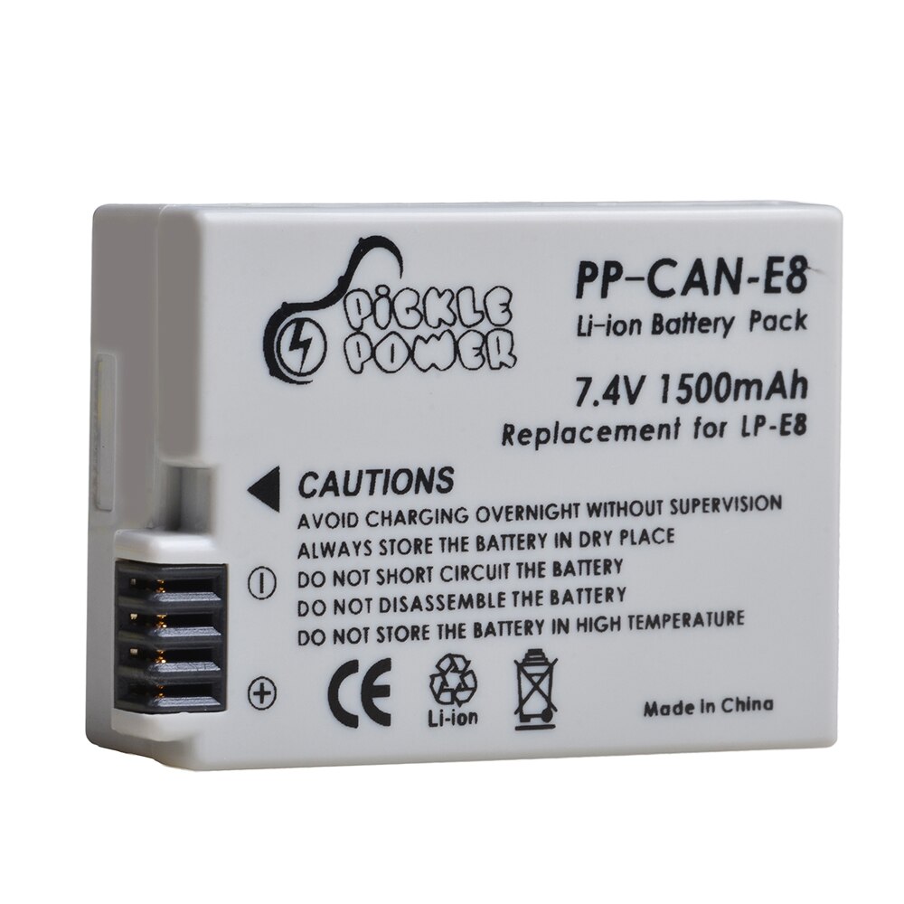 2 uds. LP-E8 LPE8 LP E8 batería recargable y cargador Dual LED para Canon EOS 550D 600D 650D 700D X4 X5 X6i X7i T2i T3i T4i T5i.: 1 Battery