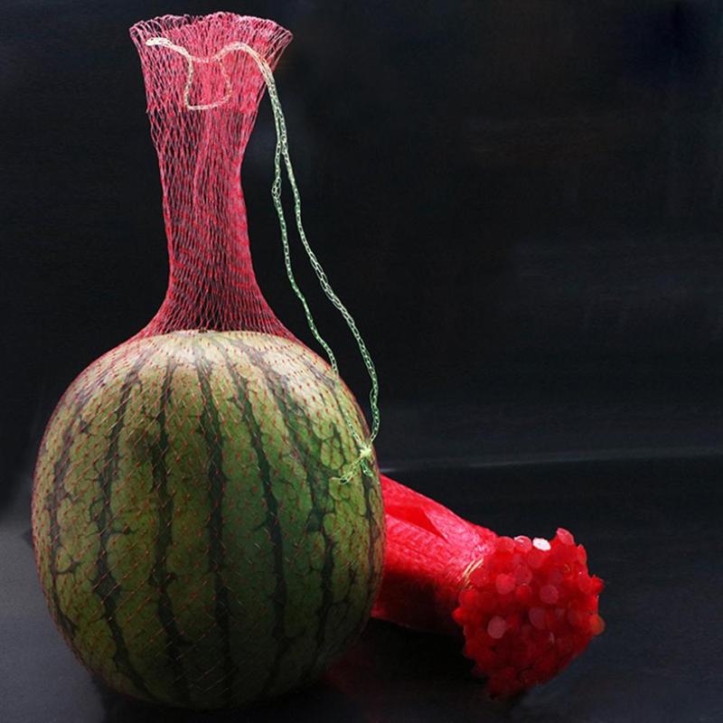100 stk frugt plastik netpose vandmelon melon vokse beskyttelse hængende net drivhus grøntsager snøre nylon håndtag poser