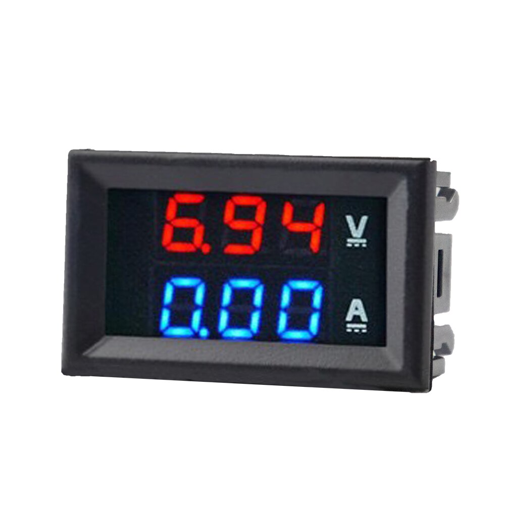 Mini Digital Voltmeter Ammeter DC 100V 10A Voltmeter Current Meter Tester Blue+Red Dual LED Display