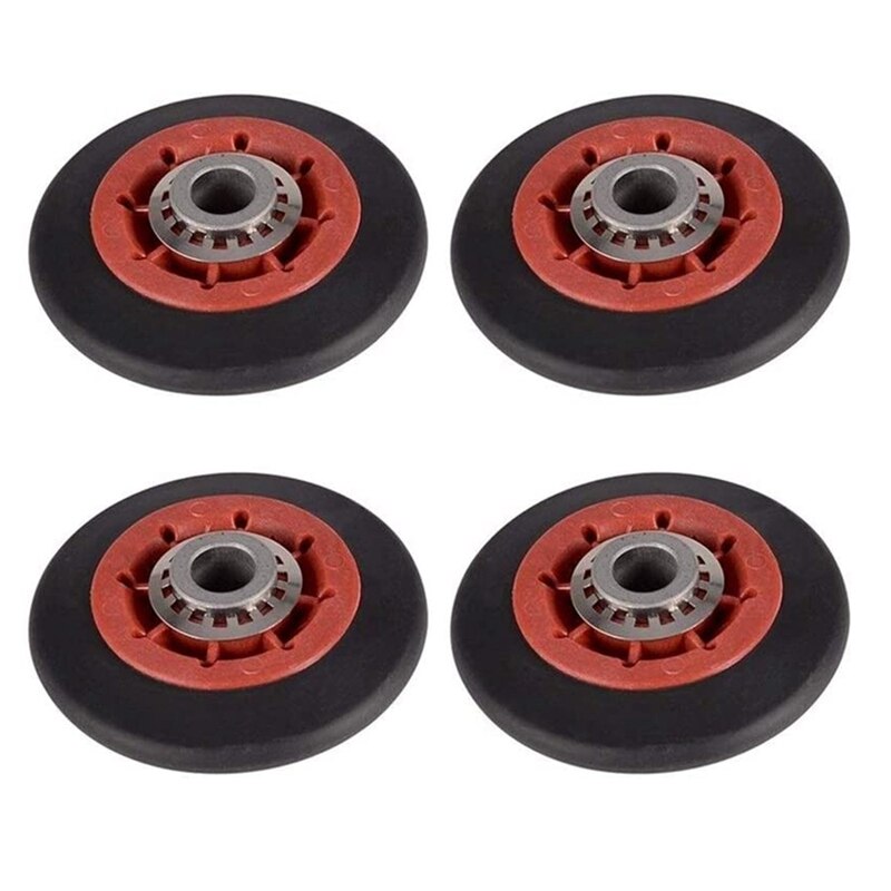 4 Rulli Asciugatrice W10314173 Per Whirlpool – Ricambio Compatibile Con 8536974, Metallo Rosso