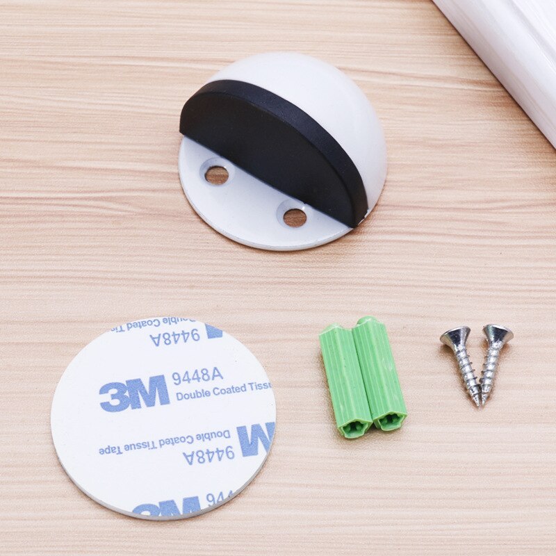 Stainless Steel Rubber Door Stopper Non Punching Sticker Hidden Door Holder Catch Floor Mounted Nail-free Door Stop Door Hardwar: 6