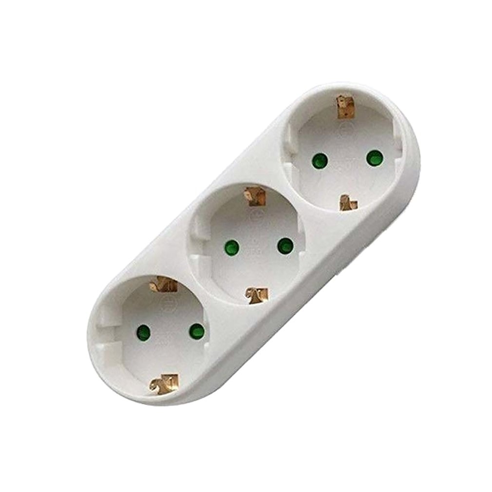2/3 Socket Multiple Plug Power Strip Socket Distribution Adapter 16A/250V German Standard Power Supply Plug Adapter: 3 Socket