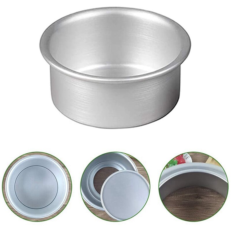 Adjustable Icing Candy Funnel with 4Pcs Mini Cake Pan 4 Inch Aluminum Round Cake Pans with Removable Bottom