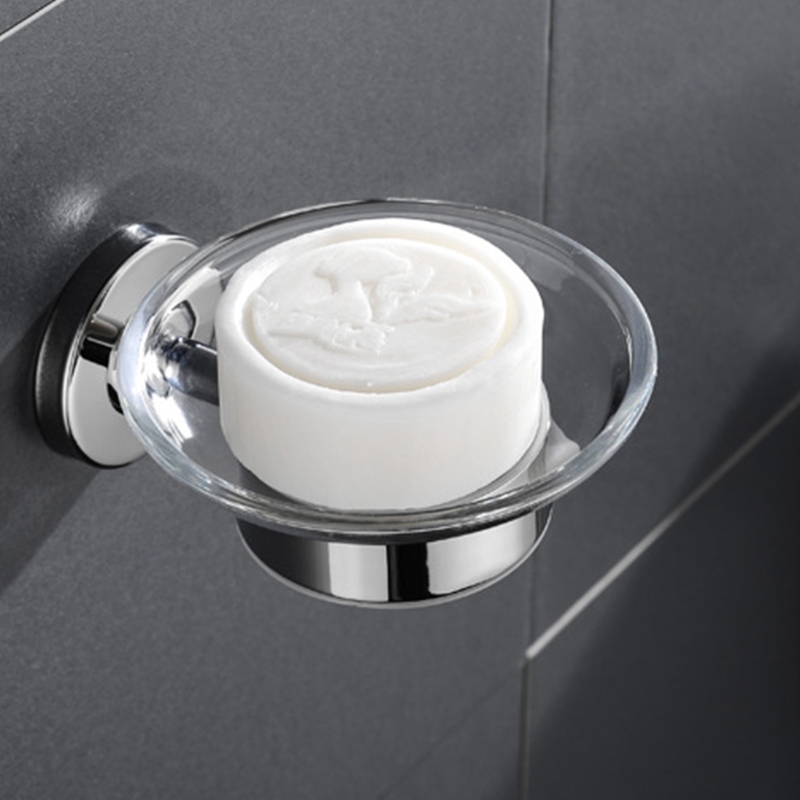 Stainless Steel Soap Container Wall Soap Holder Glass Soap Tray, Bathroom