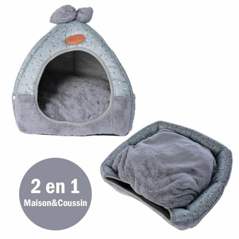 Casa de mascotas bonita iglú, cama de invierno de lana acolchada muy cálida, caseta para perros y gatos pequeños y medianos