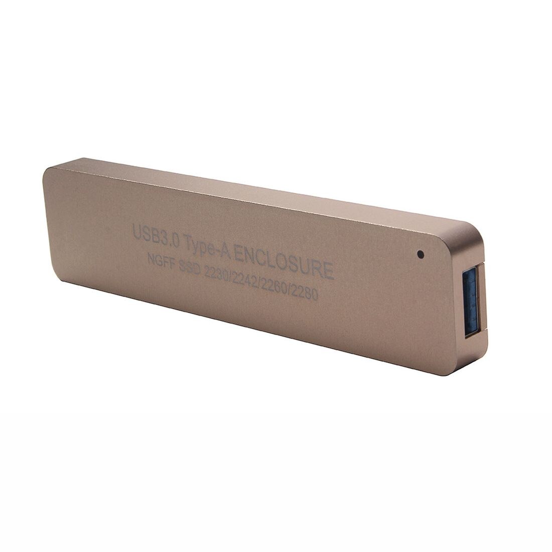 Usb 3.0 hdd kotelo tyyppi a - m .2 sata ssd ulkoinen kotelo venytetty pistoke ngff:lle  m2 2230 2242 2260 2280 laatikko kiintolevysovitin: Kulta-