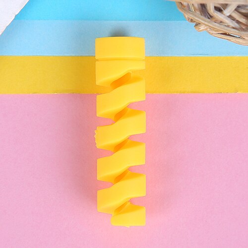 Protector de silicona para cables, enrollador de Cable de silicona, cubierta organizadora para Apple iphone, Cargador USB Cable, 4 Uds.,: 4pcs yellow