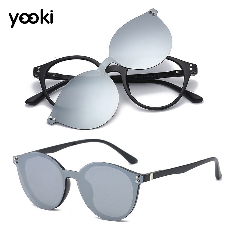 Mens Polarisierte Magnetische Clip-auf Sonnenbrillen Acetat Brille Rahmen Nacht Fahren Sonnenbrille