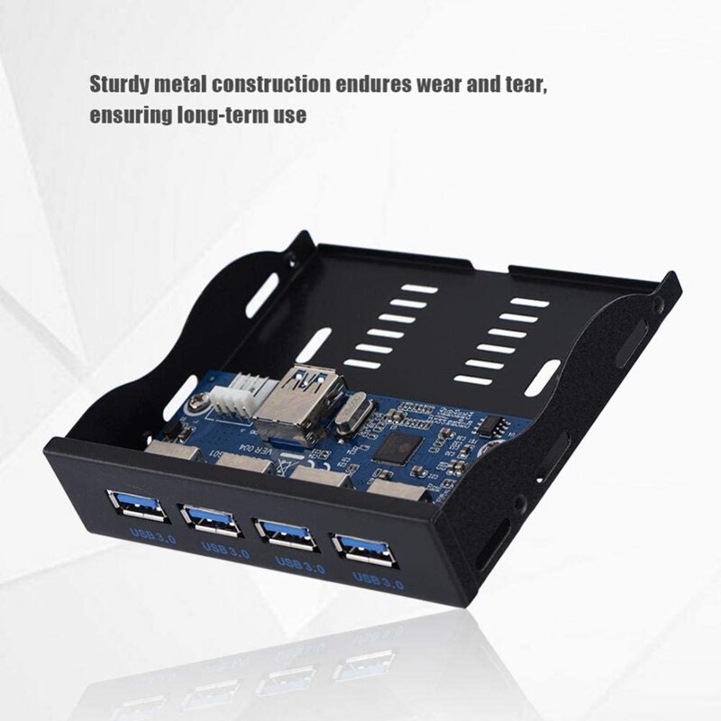 Mool usb 3.0 floppy frontpaneel 4- -poorts frontpaneel voor 3.5 inch floppy bay 19- pins  to 4- poorts usb 3.0 hub uitbreidingskaart