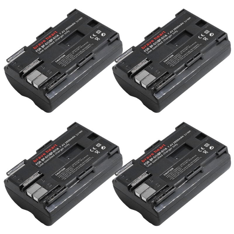 BP-511 BP-511A 2650mAh Camera Battery BP511 BP 511 For Canon EOS 40D 300D 5D 20D 30D 50D 10D D60 G6 BP 511A
