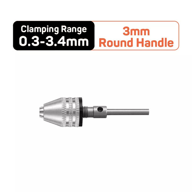 Mandrin de perceuse sans clé 0.3 – 6.5, Mini perceuse électrique auto-serrant, adaptateur de mandrin, fixation à pince, tige hexagonale de 1/4 pouces, convertisseur à changement rapide: 0.3-3.4   3mm