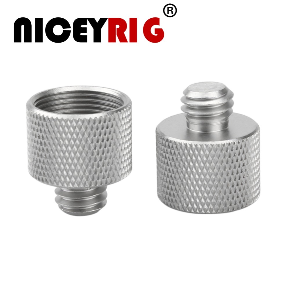 NICEYRIG Microphone Bracket Screw Conversion 3/8" to 5/8" Receiver Thread Adapter Camera Photography Accessory(Pack of 2 Pieces)