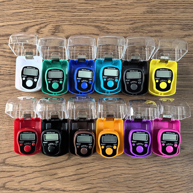Digital Tally Finger Counter with Led, Colorful Tasbeeh Tasbih 5-Digits Counter Clickers with Led Light, Carry Ring,: Dark Grey