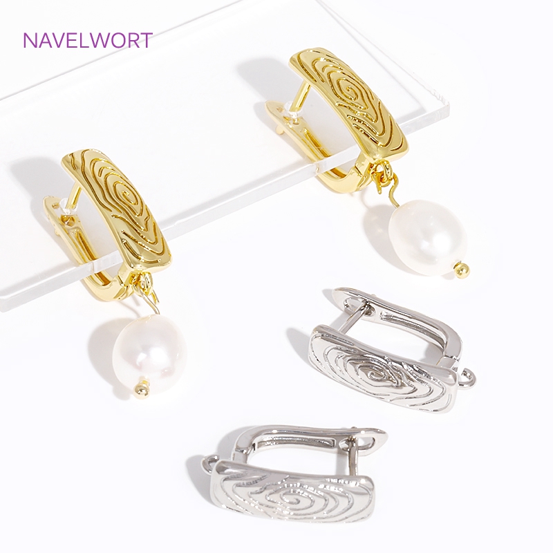 2/4 Uds. Accesorios para pendientes Shvenzy chapados en oro de 18K, alambres de latón, sujetadores para pendientes, para pendientes DIY, accesorios para hacer joyas