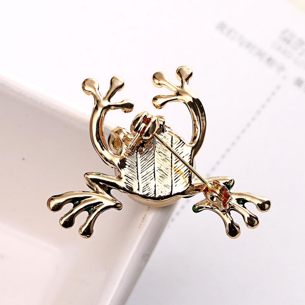 Trendy Animal Frog Brooch Pins Crystal Brooches Women Decoration Clothes Accessories Wedding Jewelry Brooches For Girls