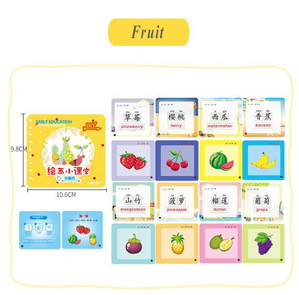 Montessori Painting Drawing Board For Kids Toys Coloring Book Doodle & Magic Pen Magic Water Drawing Book Birthday GYH: Fruit