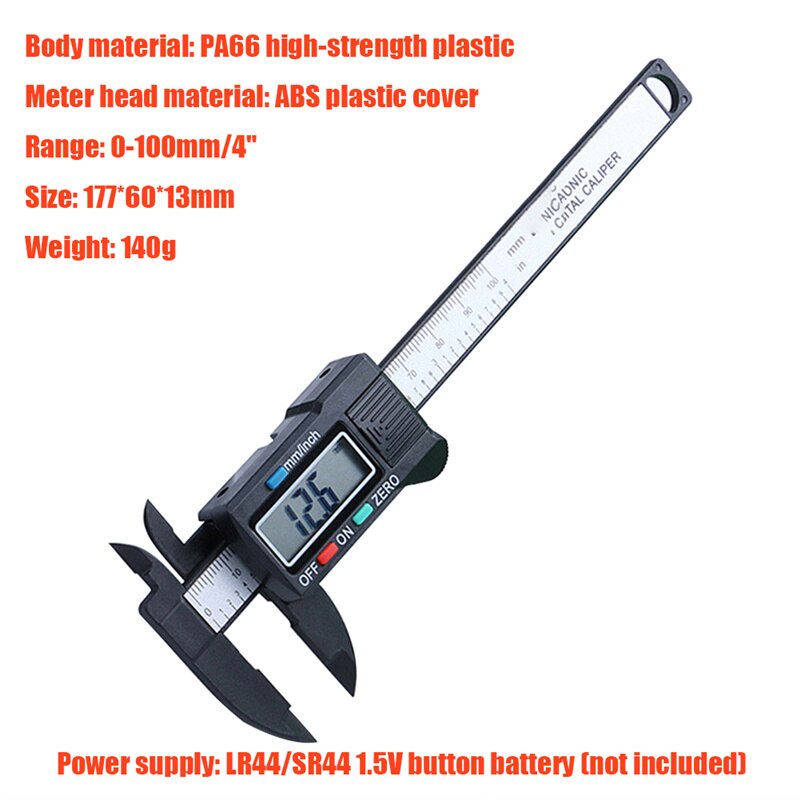 Digital Caliper Portable Electronic Vernier Caliper 100mm Calliper Micrometer Digital Ruler Measuring Tool 150mm 0.1mm: Digital Caliper 09