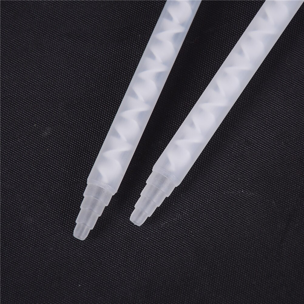 10Pcs/Set Polypropylene Mixing Tube Nozzle Epoxy Resin Tool Dispenser Static Mixer Nozzles MA5.4-17S AB Glue Mixing Head