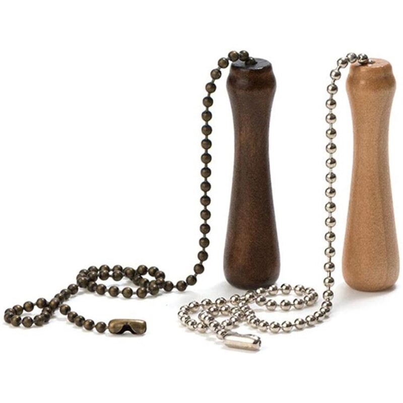 1 szt. Drewniany łańcuch wentylatora sufitowego ciągnie drewniany naszyjnik z łańcuszkiem przedłużającym robić wentylatora sufitowego lampa sufitowa z łańcuszkiem s