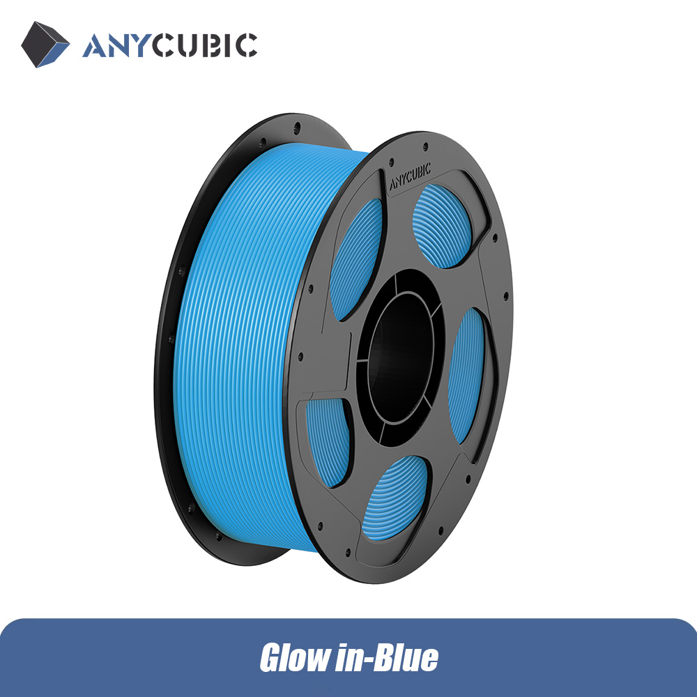 ANYCUBIC-filamento PLA Multicolor para impresora 3D, Material consumible de goma de plástico, 1,75mm, 1 kg/rollo, FDM, Kobra: Azul transparente