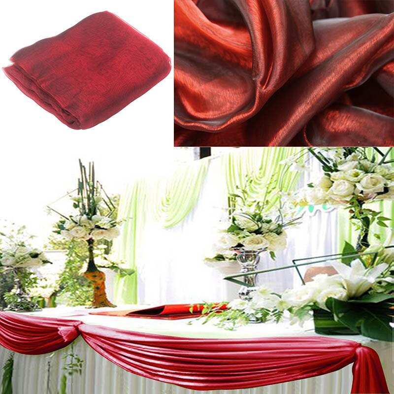 Tissu Organza avec ruban pur 10M x 1.35M | Couverture pour mariage, fournitures de décoration pour Banquet de mariage, célébrations d'hôtel: red wine