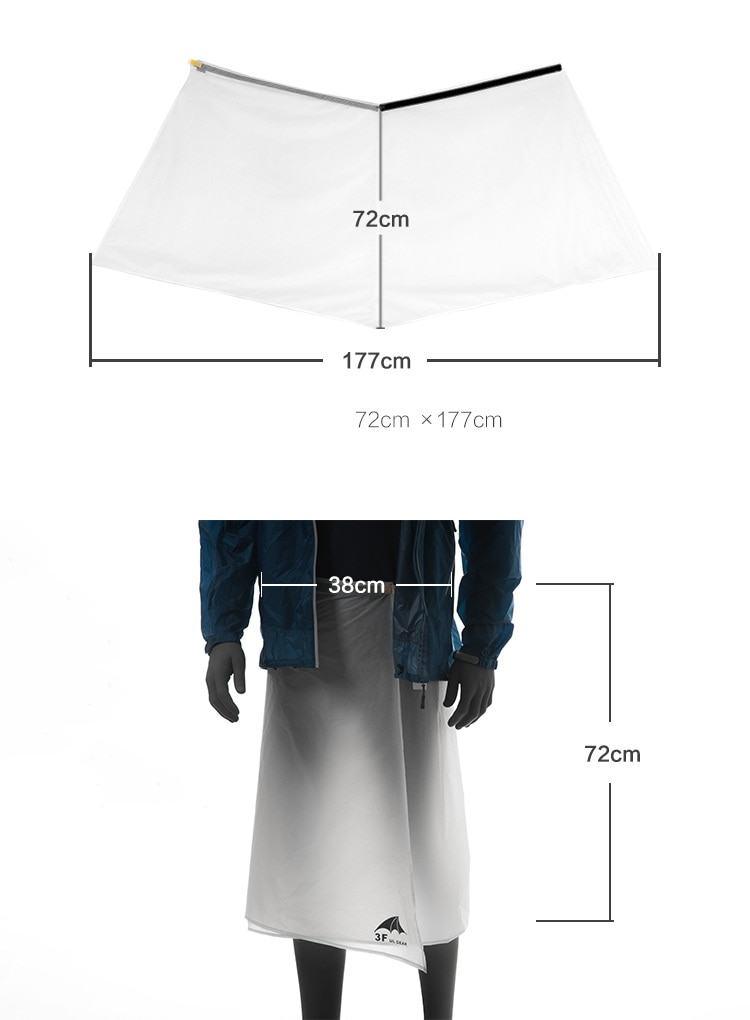 Cycling Camping Hiking Rain Pants Lightweight Waterproof Rain Skirt Kilt 65g, 3f ul gear