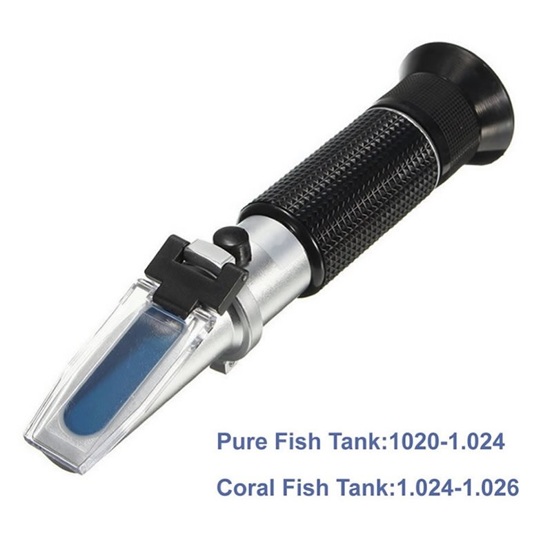 Handheld Red Sea System 0-40% Salinity Marine Aquarium Optical Refractometer ATC Seawater Specific Gravity Meter