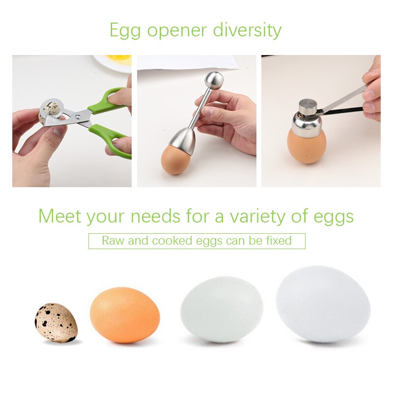 Topper egg cracker 304 aço inoxidável abridor de ovo criativo cortador ovo cozido cru aberto ferramenta cozinha criativa