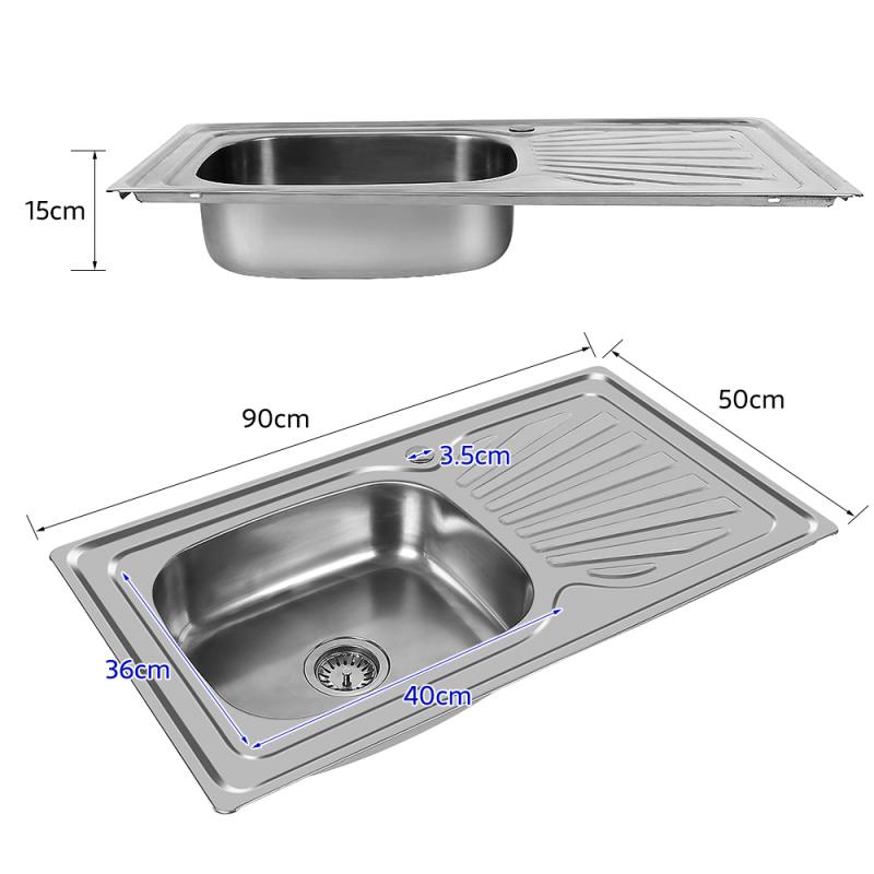 Roestvrijstalen Aanrecht Slot Schotel Wastafel Afvoer Mand En Afvoer Pip Rechthoekige Keuken Boven Teller Wastafel Hwc Thuis