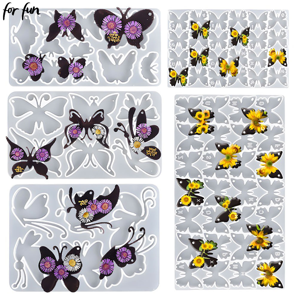 Voor Plezier Epoxyhars Siliconen Mal Forsleutelhanger Hanger Vlinder Ketting En Oorbellen Diy Ambachten Sieraden Ornamenten Maken Ambachten