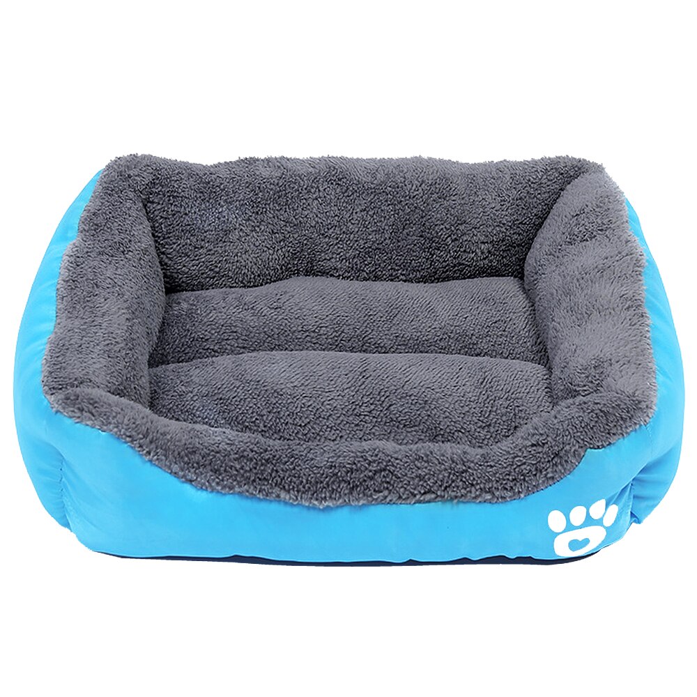 Hondenbed, klein hondenhok, warm fleece, hondensofa, kennelnest, puppy, kattenmand, mat voor kleine en middelgrote honden, chihuahua, hondenbed: Blauw / M