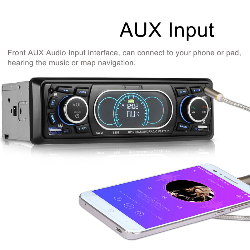 Dual USB Bluetooth Autoradio 1Din Autoradio Coche Recorder Auto Stereo Multimedia Speler MP3 FM Input SD Klok In Dash AUX FM