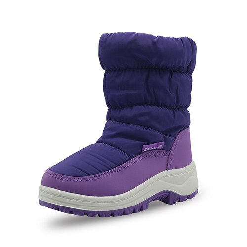 Apakowa fille neige plate-forme bottes en peluche imperméable enfants bottes d'hiver avec fermeture éclair doublure peluches bébé chaussures 1 an costume: purple / 6