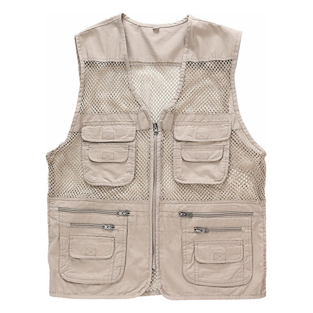 Gilet De Pêche Multi-poches – Militaire, Maille Respirante – XXL Gris – DS