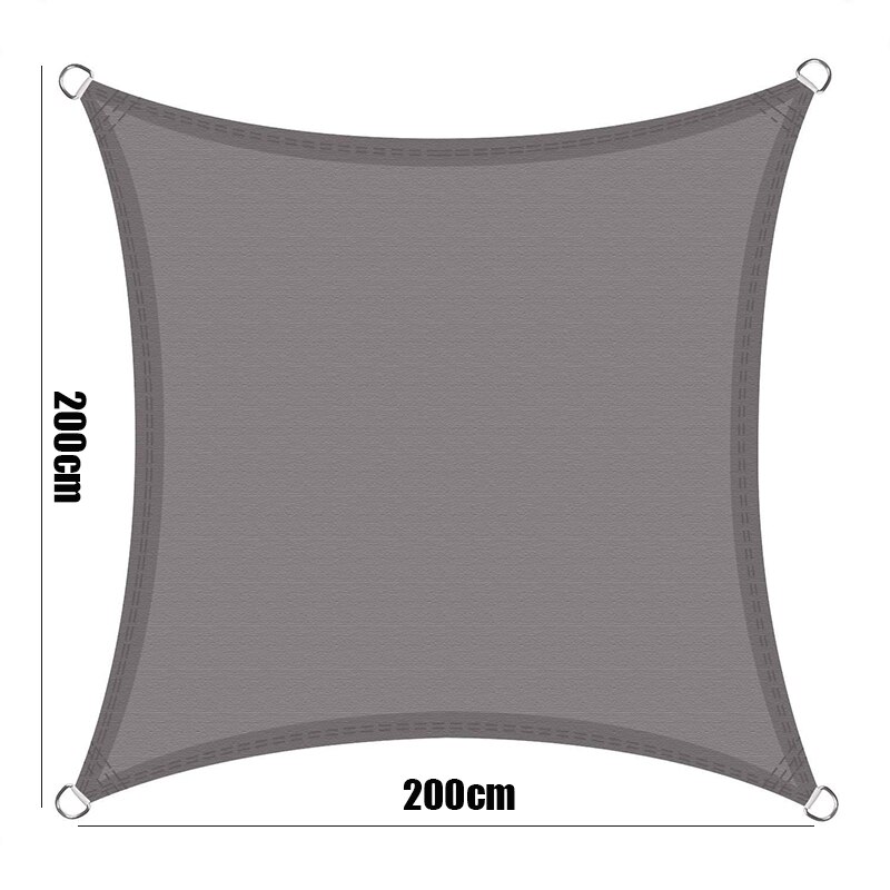 21 farger vanntett skygge seil polyester oxford stoff firkantede markiser solseil solseil for hage terrasse badegård seil: 200 x 200cm