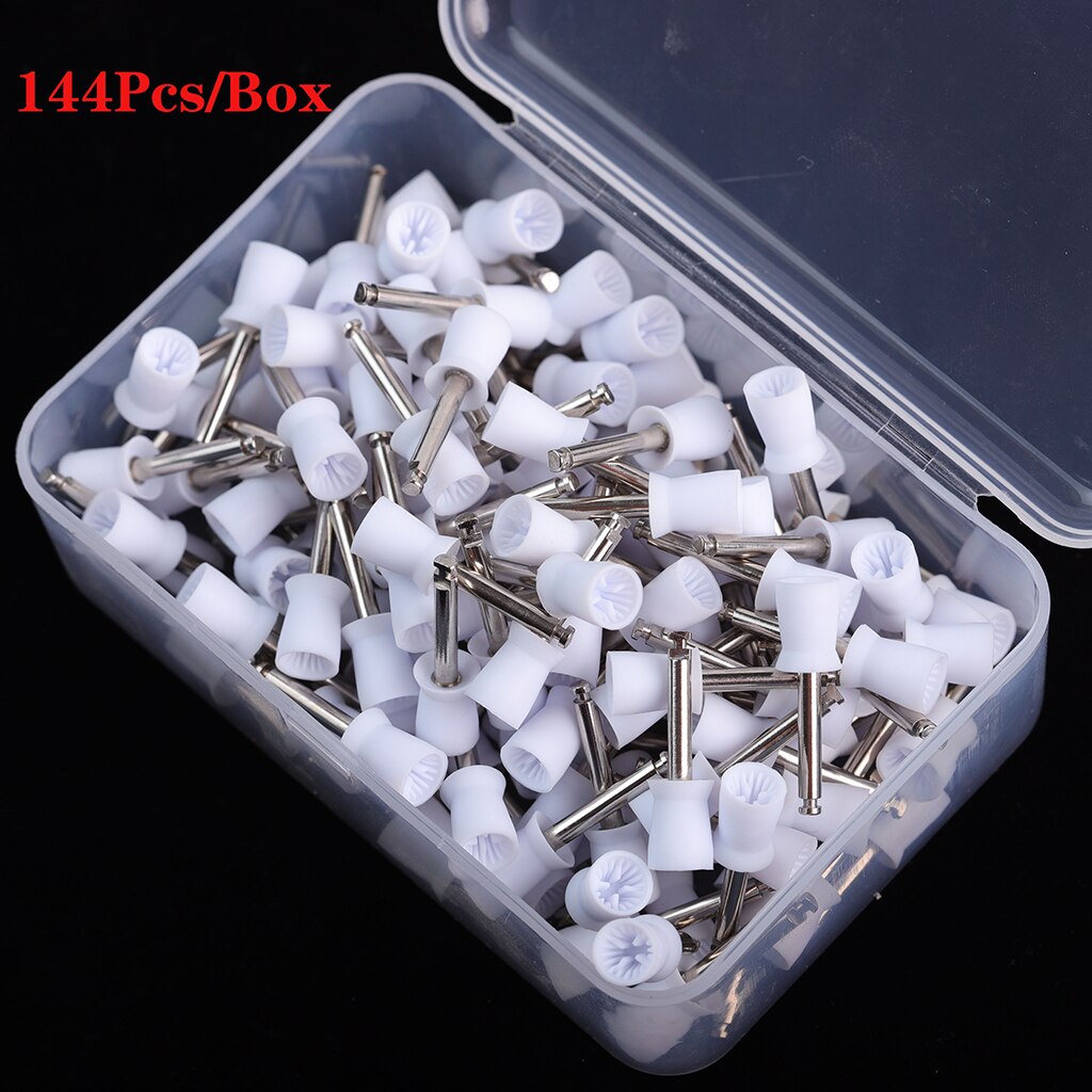 Dental Polishing Cup Latch Type Rubber Prophy Tooth Polish Cups Polishing Brush For Low Speed Handpiece 100/144Pcs Dentist Tools