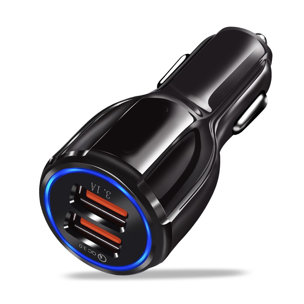 Quick Car Charger QC3.0 2.0 Fast Charging Cable For Samsung Xiaomi Huawei Sony Android Charge Adapter Data Tablet Car-Charger: Black