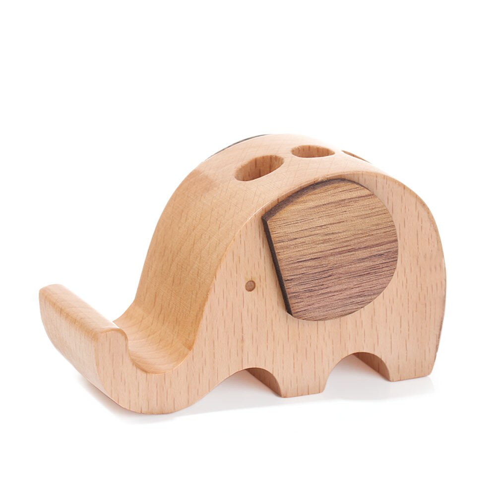 Solid Wood Animal Bracket Phone Holder Desk Stand Foldable Desk Holder Stand Car Home Mount Bracket: 4