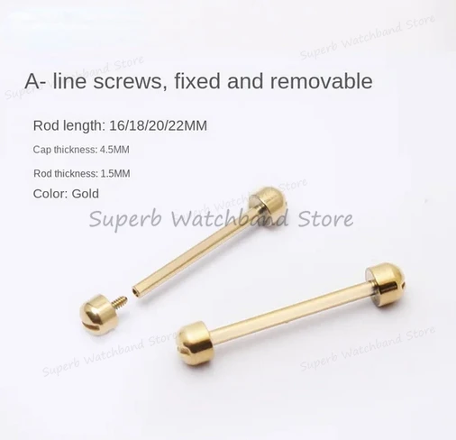 14 16 18 20 22mm tornillo de reloj varilla de tubo tornillo de reloj Kit de enlace de vástago para correa de reloj de cuero Pin cierre pulsera reparación: S / GREEN BLUE