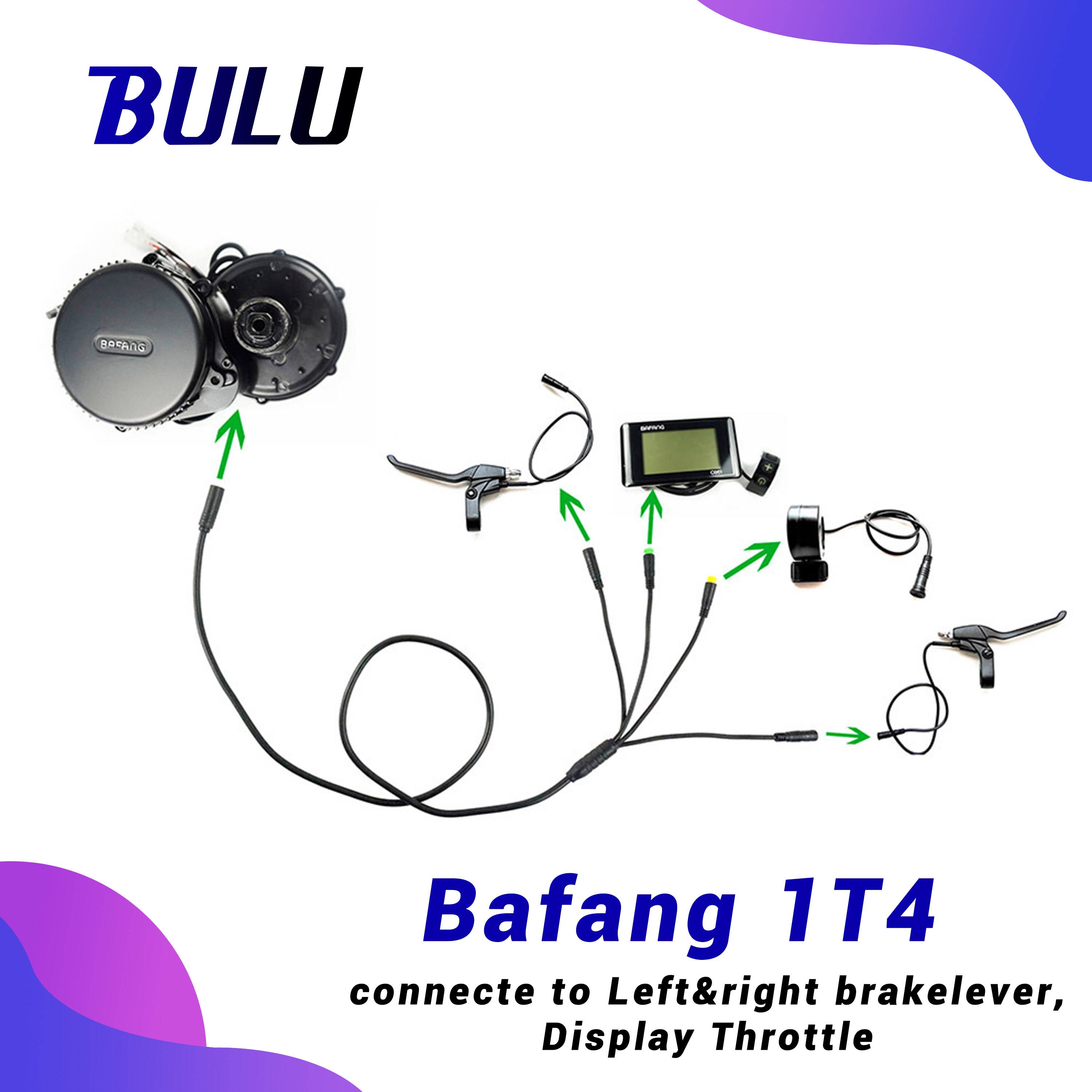 Bafang Electric bicycle Motor central driven kit eb-bus cable BBS motor EB-Bus 1T4 BBS01/02 BBSHD Electric Bicycle