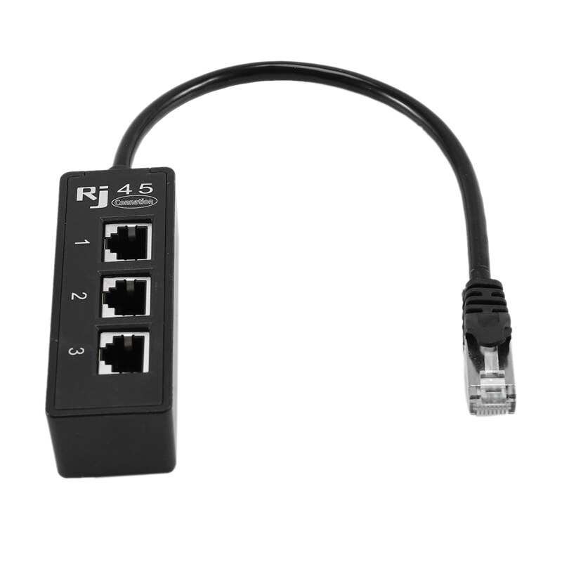 Ethernet Splitter RJ45 Cable Adapter 1 to 3 Port LAN Network Quick Connector Plug