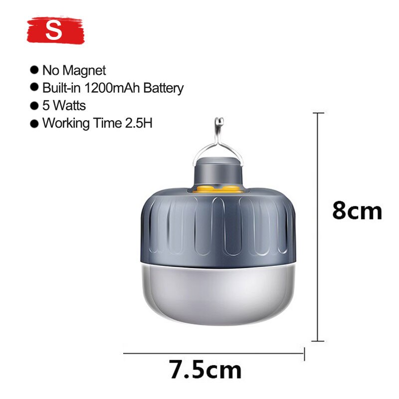 Portable Lantern Camping Lights USB Rechargeable IP65 Waterproof Lamp LED Lantern Emergency Lights Outdoor Hanging Tent Light: S